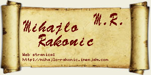 Mihajlo Rakonić vizit kartica